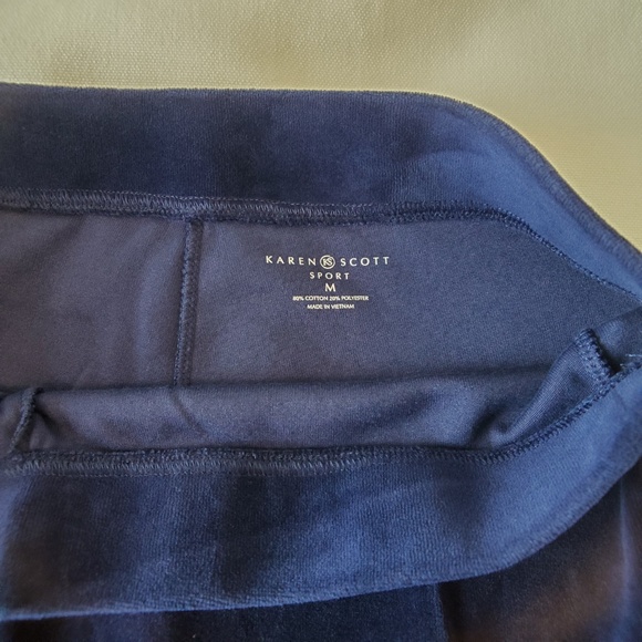 Karen Scott Sport Pants - Navy Velour - Picture 3 of 4